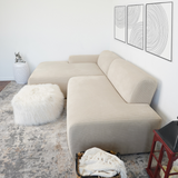 Mar Sectional Cream Corduroy Sofa(Left Facing) by Ashcroft Imports at Eve Furniture