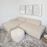Mar Sectional Cream Corduroy Sofa(Left Facing) by Ashcroft Imports at Eve Furniture