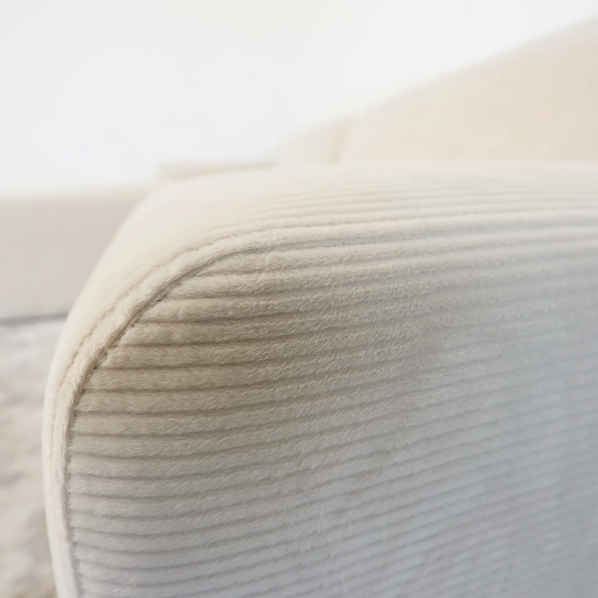 Mar Sectional Cream Corduroy Sofa(Left Facing) by Ashcroft Furniture at Eve Furniture