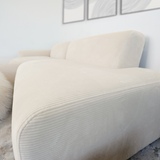 Mar Sectional Cream Corduroy Sofa(Left Facing) by Ashcroft Imports at Eve Furniture