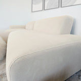 Mar Sectional Cream Corduroy Sofa(Left Facing) by Ashcroft Furniture at Eve Furniture