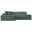 Mar Sectional Green Corduroy Sofa (Left Facing) by Ashcroft Imports at Eve Furniture
