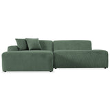 Mar Sectional Green Corduroy Sofa (Left Facing) by Ashcroft Imports at Eve Furniture