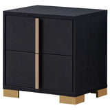 Marceline Black 2-drawer Nightstand by Coaster at Eve Furniture