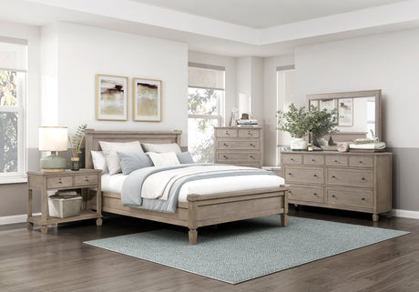 Marceline Gray Oak Eastern King Platform Bed by Homelegance at Eve Furniture