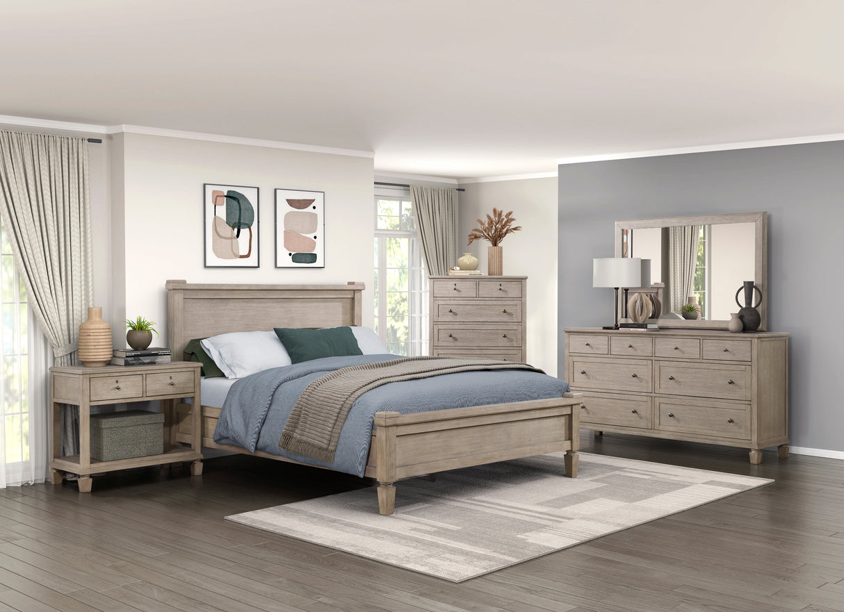 Marceline Gray Oak Eastern King Platform Bed by Homelegance at Eve Furniture