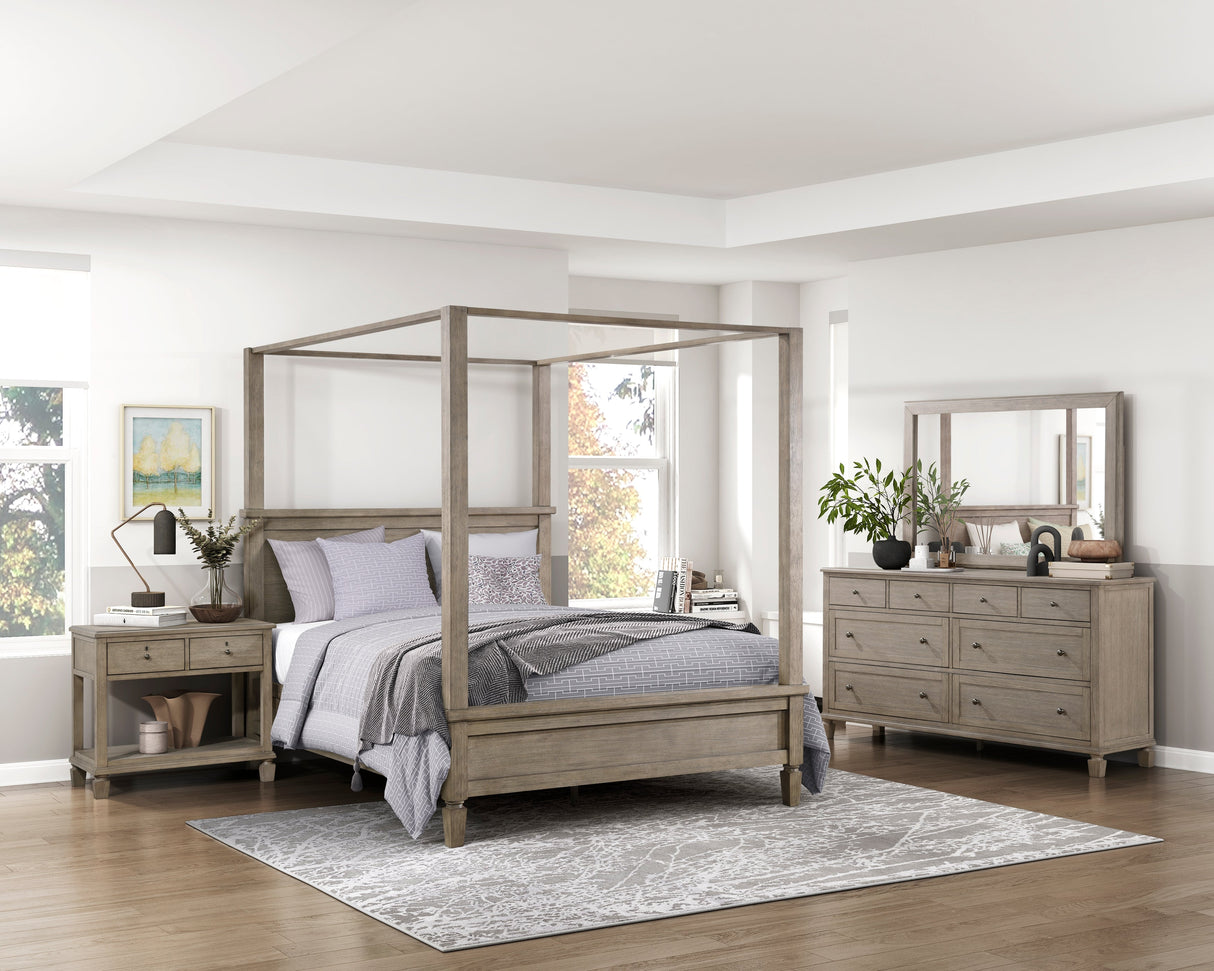 Marceline Gray Oak Eastern King Platform Bed by Homelegance at Eve Furniture