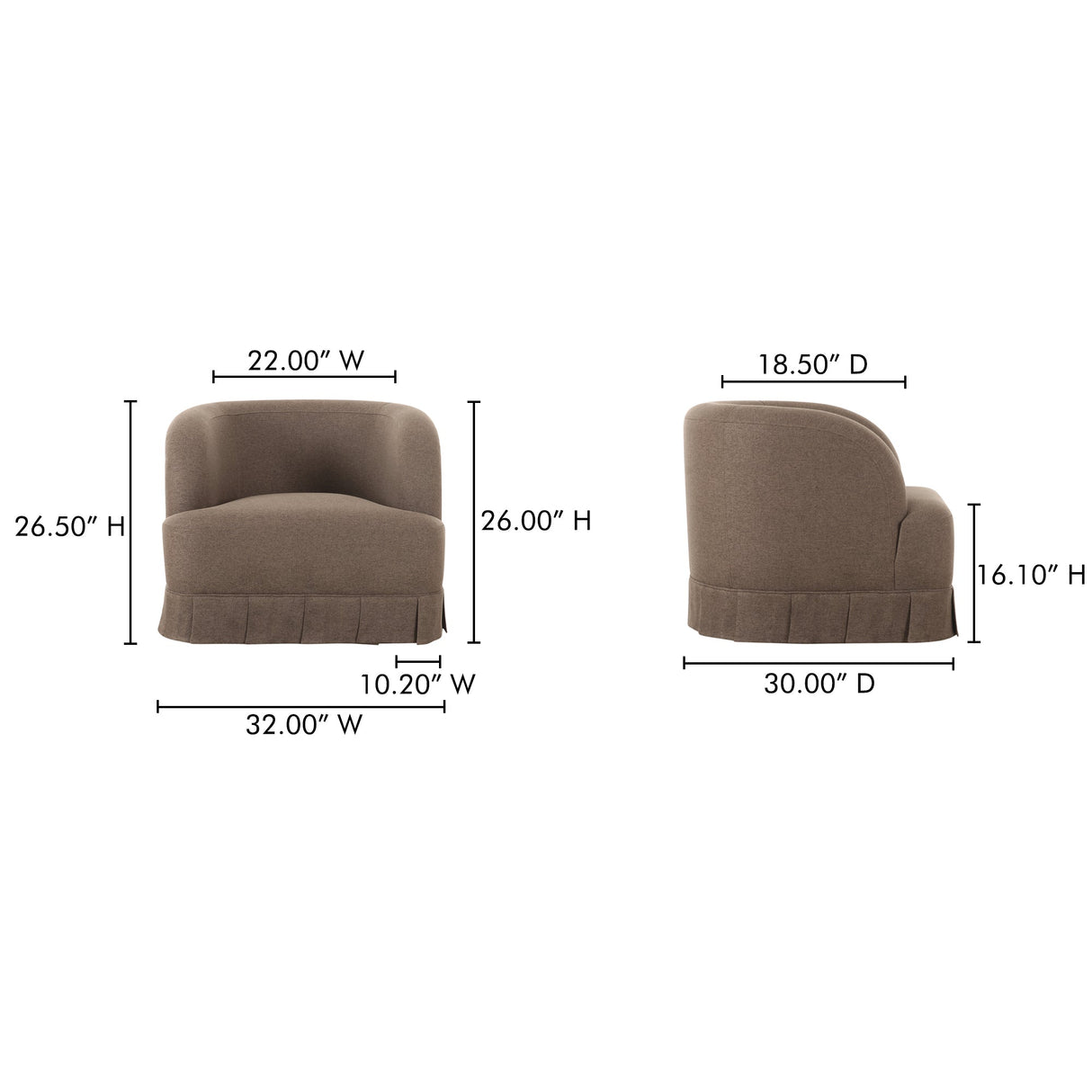 Maren Brown Swivel Chair by Moe's Home at Eve Furniture