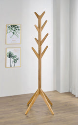 Margaret Natural Oak Solid Wood Coat Rack by Coaster at Eve Furniture