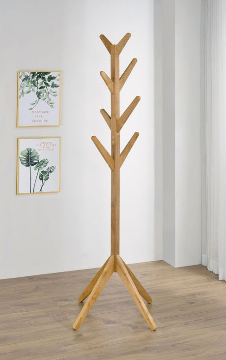 Margaret Natural Oak Solid Wood Coat Rack by Coaster at Eve Furniture