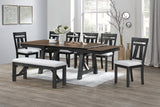 Maribelle Wheat Charcoal Extendable Dining Set by Crown Mark at Eve Furniture