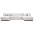 Marlow Ivory Velvet U Shape Corner Sofa by Ashcroft Imports at Eve Furniture