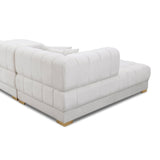 Marlow Ivory Velvet U Shape Corner Sofa by Ashcroft Imports at Eve Furniture