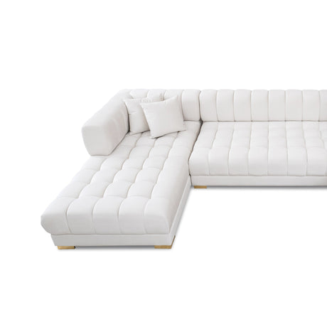Marlow Ivory Velvet U Shape Corner Sofa by Ashcroft Imports at Eve Furniture
