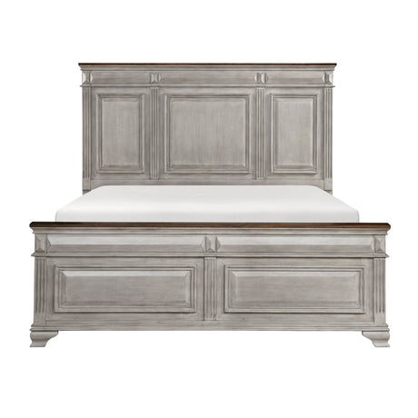 Marquette Gray/Brown King Panel Bed by Homelegance at Eve Furniture