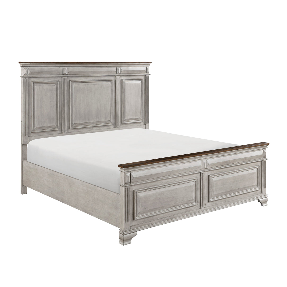 Marquette Gray/Brown King Panel Bed by Homelegance at Eve Furniture