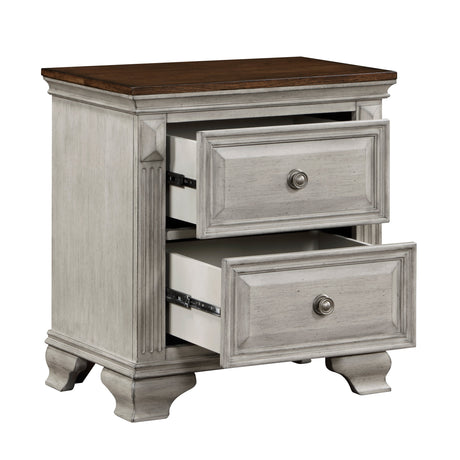 Marquette Gray/Brown Nightstand by Homelegance at Eve Furniture