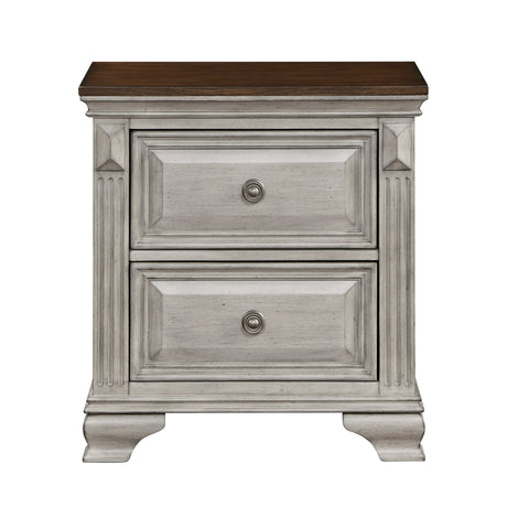 Marquette Gray/Brown Nightstand by Homelegance at Eve Furniture