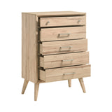 Marrin Natural Oak Panel Bedroom Set by Homelegance at Eve Furniture