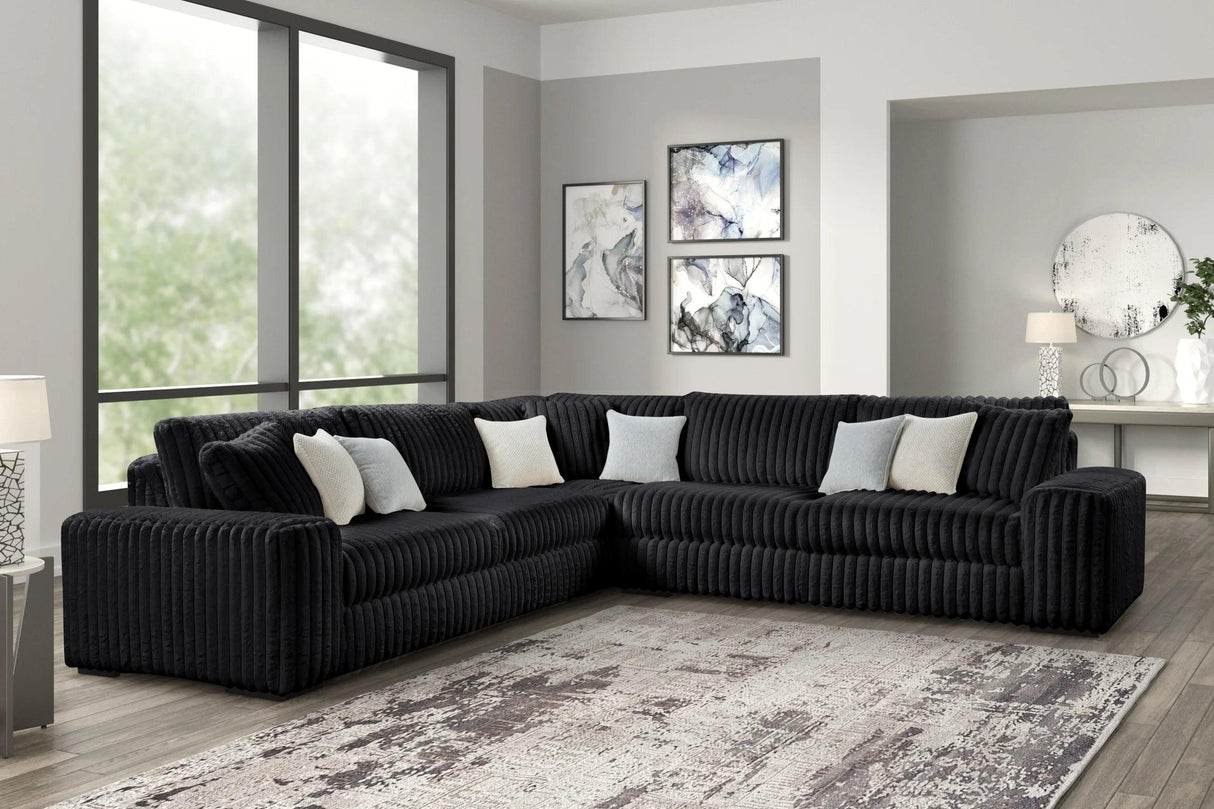 Marshmallow Black Oversized Sectional by Happy Homes at Eve Furniture