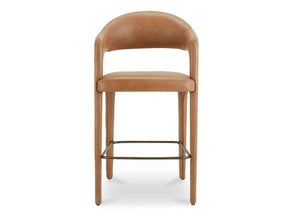 Martens Brown Leather Bar Stool by Moe's Home at Eve Furniture