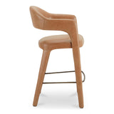 Martens Brown Leather Bar Stool by Moe's Home at Eve Furniture