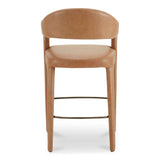 Martens Brown Leather Bar Stool by Moe's Home at Eve Furniture