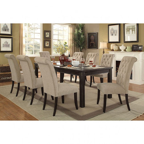 Mashall Beige/Antique Black Side Chair by Furniture of America at Eve Furniture