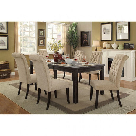 Mashall Beige/Antique Black Side Chair by Furniture of America at Eve Furniture