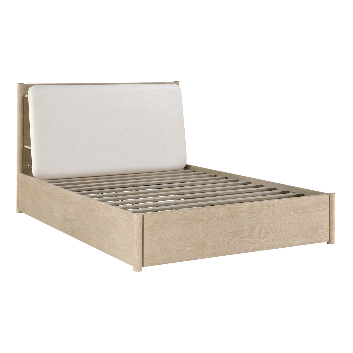 Matteo Light Oak Eastern King Platform Bed with Footboard Storage by Homelegance at Eve Furniture