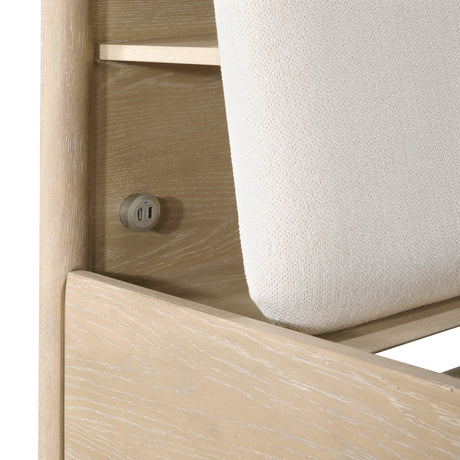 Matteo Light Oak Eastern King Platform Bed with Footboard Storage by Homelegance at Eve Furniture