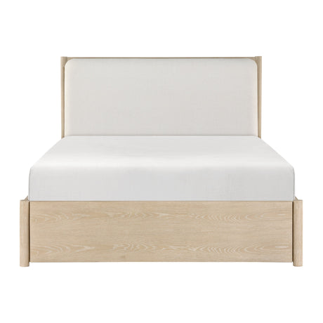 Matteo Light Oak Eastern King Platform Bed with Footboard Storage by Homelegance at Eve Furniture