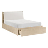 Matteo Light Oak Queen Platform Bed with Footboard Storage by Homelegance at Eve Furniture