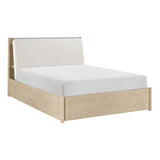 Matteo Light Oak Queen Platform Bed with Footboard Storage by Homelegance at Eve Furniture