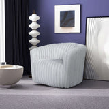 Mira Light Grey Soft Plush Fabric Swivel Chair by Ashcroft Imports at Eve Furniture