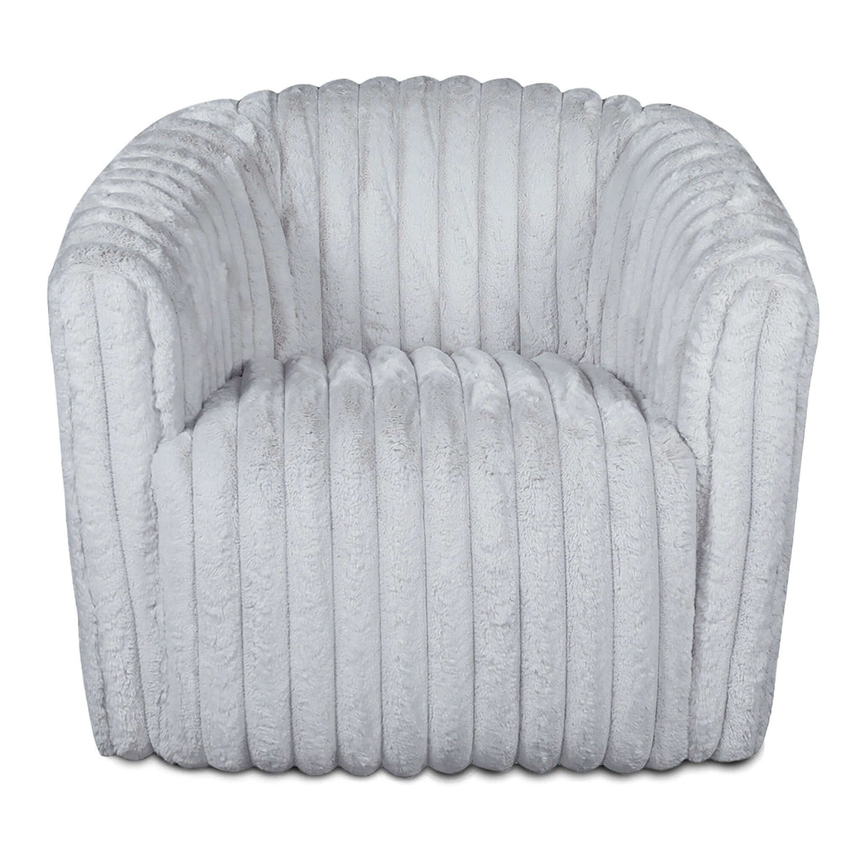 Mira Light Grey Soft Plush Fabric Swivel Chair by Ashcroft Imports at Eve Furniture