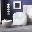 Mira White Soft Plush Fabric Swivel Chair by Ashcroft Imports at Eve Furniture