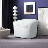 Mira White Soft Plush Fabric Swivel Chair by Ashcroft Imports at Eve Furniture