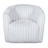 Mira White Soft Plush Fabric Swivel Chair by Ashcroft Imports at Eve Furniture