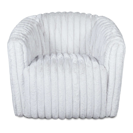 Mira White Soft Plush Fabric Swivel Chair by Ashcroft Imports at Eve Furniture