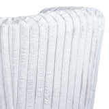 Mira White Soft Plush Fabric Swivel Chair by Ashcroft Imports at Eve Furniture