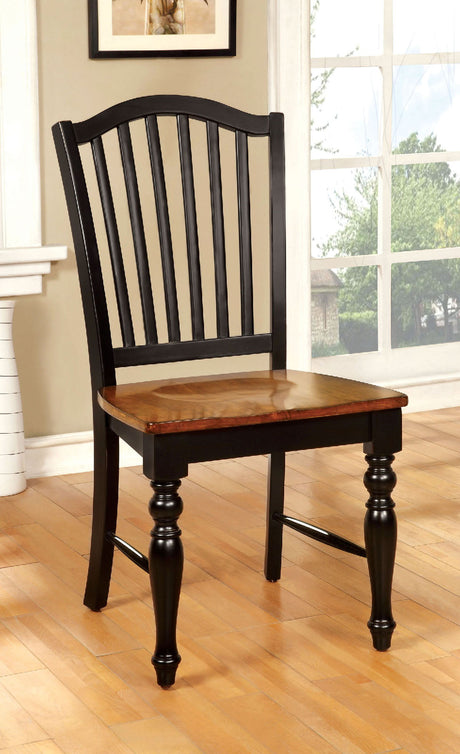 Mayville Black/Antique Oak Side Chair by Furniture of America at Eve Furniture
