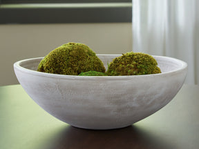 Meadie Distressed White Bowl by Ashley at Eve Furniture