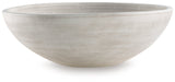 Meadie Distressed White Bowl by Ashley at Eve Furniture