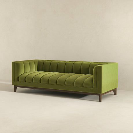 Melissa Mid-Century Green Velvet Modern Sofa by Ashcroft Imports at Eve Furniture