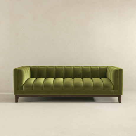 Melissa Mid-Century Green Velvet Modern Sofa by Ashcroft Imports at Eve Furniture