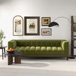 Melissa Mid-Century Green Velvet Modern Sofa by Ashcroft Imports at Eve Furniture