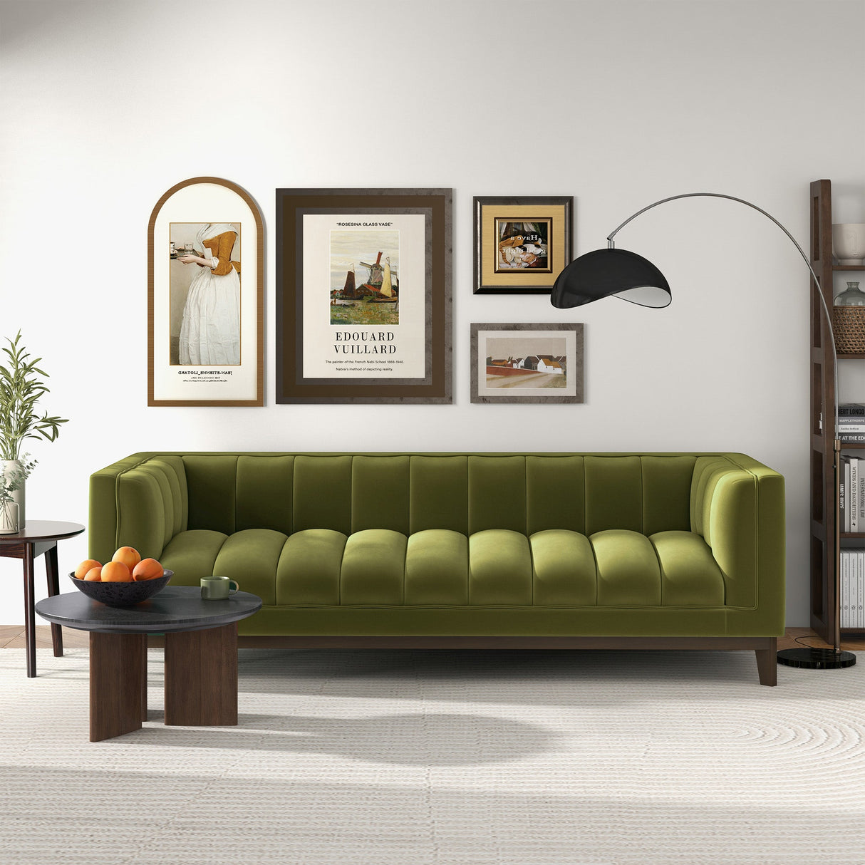 Melissa Mid-Century Green Velvet Modern Sofa by Ashcroft Imports at Eve Furniture