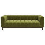 Melissa Mid-Century Green Velvet Modern Sofa by Ashcroft Imports at Eve Furniture