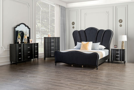 Melodi Parc Black King Bed by Furniture of America at Eve Furniture